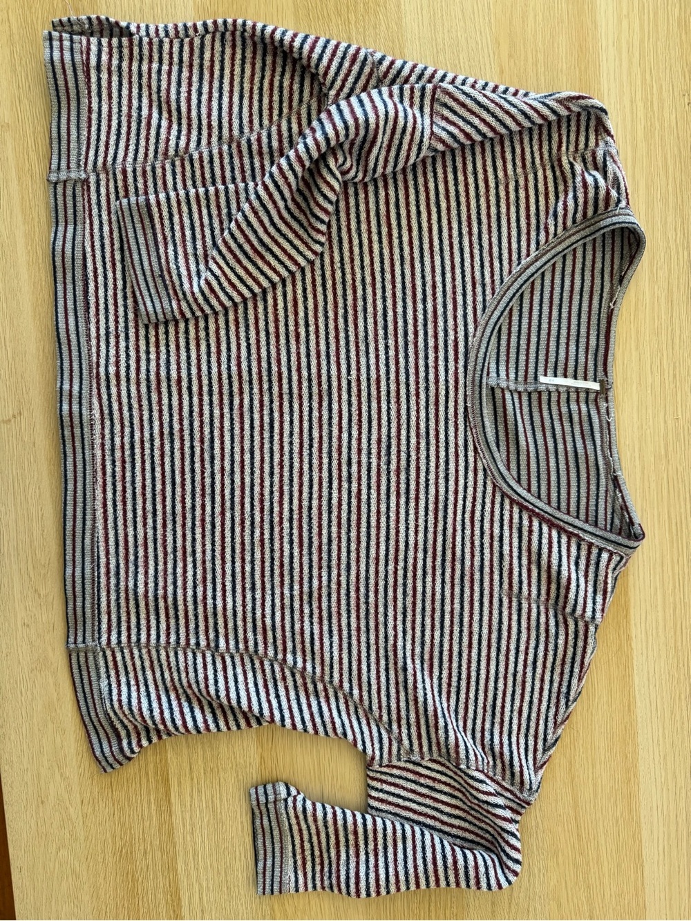 Free People We The Free Striped Long Sleeve Thermal Loose Top Size M